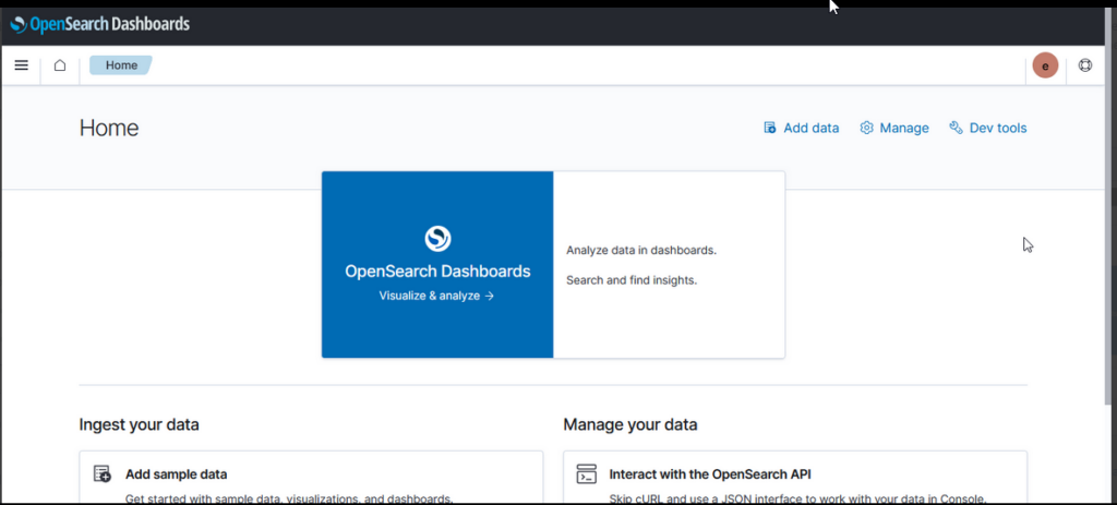 OpenSearch Dashboard – Lisa's Home Page