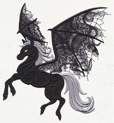 A black and white winged horse

AI-generated content may be incorrect.