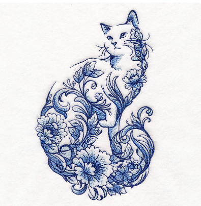A cat with flowers and leaves

AI-generated content may be incorrect.