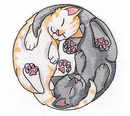 A pair of cats lying in a circle

AI-generated content may be incorrect.