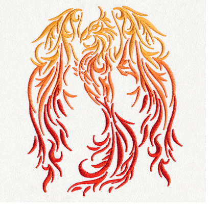 A phoenix bird with orange and yellow flames

AI-generated content may be incorrect.
