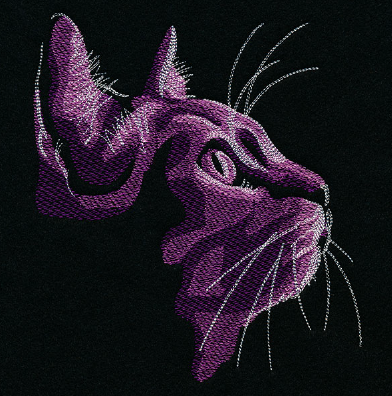 A purple cat with white whiskers

AI-generated content may be incorrect.