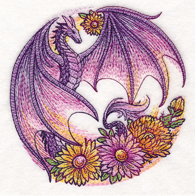 A purple dragon with flowers

AI-generated content may be incorrect.